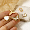 Picture of Eco-friendly PVD Vacuum Plating 304 Stainless Steel & Natural Shell Charms 14K Real Gold Plated Butterfly Animal Heart