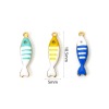 Picture of Eco-friendly PVD Vacuum Plating 304 Stainless Steel Ocean Jewelry Charms 18K Real Gold Plated At Random Color Fish Animal Stripe Enamel 18.5mm x 5mm