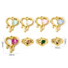 Picture of Eco-friendly PVD Vacuum Plating 304 Stainless Steel Valentine's Day Charms 18K Real Gold Plated Heart Multicolour Cubic Zirconia