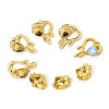 Picture of Eco-friendly PVD Vacuum Plating 304 Stainless Steel Valentine's Day Charms 18K Real Gold Plated Heart Multicolour Cubic Zirconia