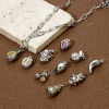 Picture of Brass Charms Platinum Plated Fruit 3D Multicolour Cubic Zirconia