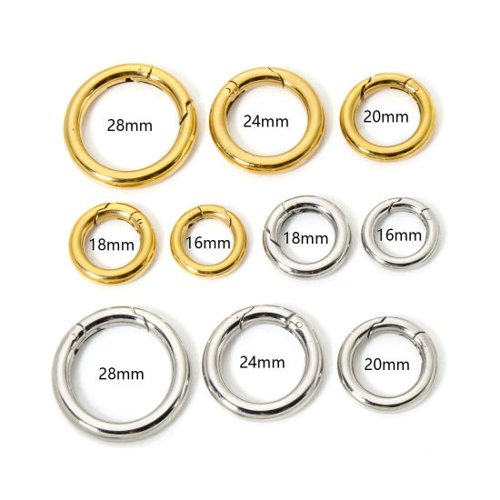 1 個 304ステンレス鋼 スプリングリングクラスプ 円形 多色 つやだし の画像