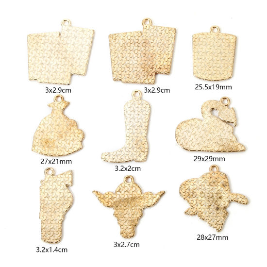 Immagine di 10 Pz Lega di Zinco Cowboy dell'Ovest Ciondoli Oro Placcato Multicolore Smalto