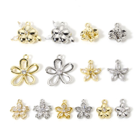 Brass Charms Wholesale Multicolor Flower
