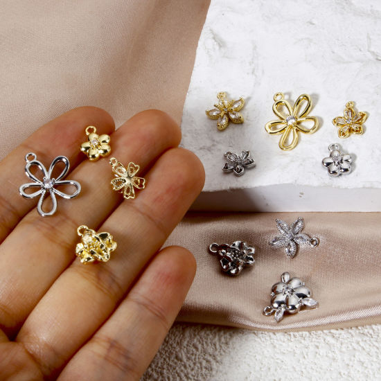 Picture of Brass Charms Wholesale Multicolor Flower