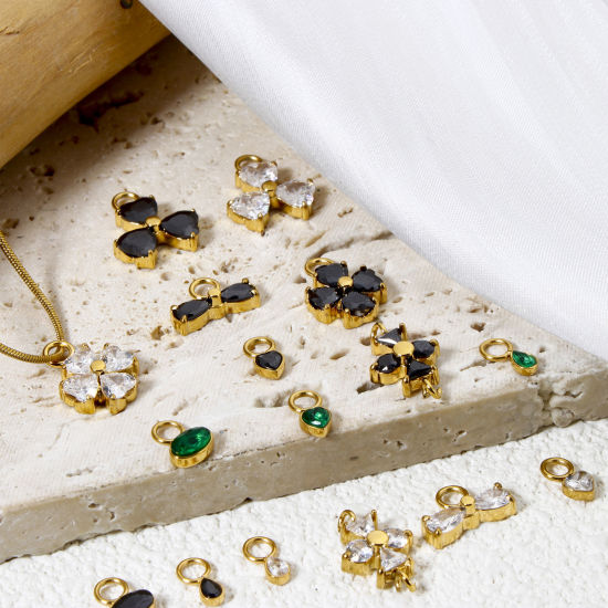 Picture of Eco-friendly PVD Vacuum Plating 304 Stainless Steel Charms 14K Real Gold Plated