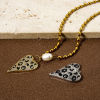 Picture of Brass Valentine's Day Charms Multicolor Heart Leopard Print Micro Pave