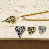 Picture of Brass Valentine's Day Charms Multicolor Heart Leopard Print Micro Pave