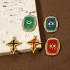 Picture of Eco-friendly PVD Vacuum Plating 304 Stainless Steel Religious Charms 18K Real Gold Plated Enamel