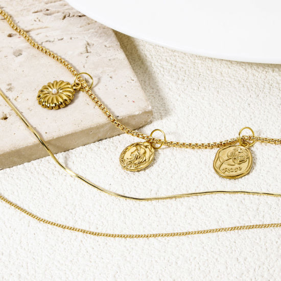 Image de 1 Pièce Chaînes en Laiton Colliers Plaqué Or 18K