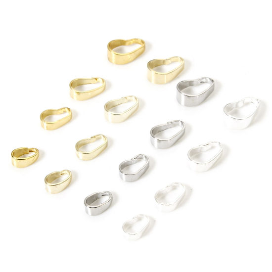 Image de 50 Pcs Fermoirs Pinces Bélière en Laiton Respectueux de la Nature Plaqué Or Véritable