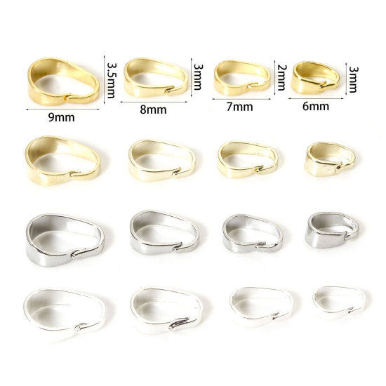 Image de 50 Pcs Fermoirs Pinces Bélière en Laiton Respectueux de la Nature Plaqué Or Véritable