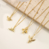 Picture of Eco-friendly Exquisite Religious 18K Real Gold Plated Brass Curb Link Chain Angel 3D Pendant Charm Necklace For Women Gift 45cm(17.7") + 5cm(2") long
