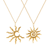 Picture of Eco-friendly PVD Vacuum Plating Stylish Galaxy 18K Real Gold Plated 304 Stainless Steel Link Cable Chain Sun Pendant Charm Necklace For Women Gift 45cm(17.7") + 5cm(2") long
