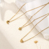 Picture of Eco-friendly PVD Vacuum Plating Stylish 18K Gold Plated 304 Stainless Steel Link Cable Chain Geometric Double-sided Polishing Pendant Charm Necklace For Women Gift 45cm(17.7") + 5cm(2") long