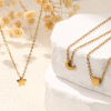 Picture of Eco-friendly PVD Vacuum Plating Stylish 18K Gold Plated 304 Stainless Steel Link Cable Chain Geometric Double-sided Polishing Pendant Charm Necklace For Women Gift 45cm(17.7") + 5cm(2") long