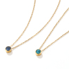 Picture of Eco-friendly PVD Vacuum Plating Exquisite Birthstone 18K Real Gold Plated 304 Stainless Steel & Rhinestone Link Cable Chain Round Pendant Charm Necklace For Women Gift 45cm(17.7") + 5cm(2") long