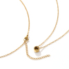 Picture of Eco-friendly PVD Vacuum Plating Exquisite Birthstone 18K Real Gold Plated 304 Stainless Steel & Rhinestone Link Cable Chain Round Pendant Charm Necklace For Women Gift 45cm(17.7") + 5cm(2") long