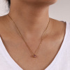 Picture of Eco-friendly PVD Vacuum Plating Exquisite Birthstone 18K Real Gold Plated 304 Stainless Steel & Rhinestone Link Cable Chain Round Pendant Charm Necklace For Women Gift 45cm(17.7") + 5cm(2") long