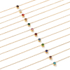 Picture of Eco-friendly PVD Vacuum Plating Exquisite Birthstone 18K Real Gold Plated 304 Stainless Steel & Rhinestone Link Cable Chain Round Pendant Charm Necklace For Women Gift 45cm(17.7") + 5cm(2") long