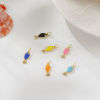 Picture of Eco-friendly Brass Ocean Jewelry Charms 18K Real Gold Plated Enamel Fish Animal Pearlized Clear Cubic Zirconia 19mm x 6mm
