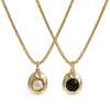 Picture of 18K Real Gold Plated Link Cable Chain Oval Pendant Charm Necklace, Brass & Acrylic 45cm(17.7") + 5cm(2"), For Women, Stylish Simple Gift, Eco-friendly