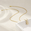 Picture of 18K Real Gold Plated Link Cable Chain Oval Pendant Charm Necklace, Brass & Acrylic 45cm(17.7") + 5cm(2"), For Women, Stylish Simple Gift, Eco-friendly