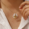 Picture of 18K Real Gold Plated Link Cable Chain Pendant Charm Necklace, 304 Stainless Steel & Natural Shell 45cm(17.7") + 5cm(2"), For Women, Exquisite Ocean Jewelry Gift, Eco-friendly PVD Vacuum Plating