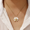Picture of 18K Real Gold Plated Link Cable Chain Pendant Charm Necklace, 304 Stainless Steel & Natural Shell 45cm(17.7") + 5cm(2"), For Women, Exquisite Ocean Jewelry Gift, Eco-friendly PVD Vacuum Plating