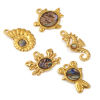 Picture of Eco-friendly PVD Vacuum Plating 304 Stainless Steel & Natural Shell Ocean Jewelry Charms 18K Real Gold Plated