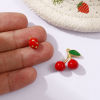 Picture of Brass Charms 18K Gold Plated Red Enamel Fruit