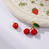 Picture of Brass Charms 18K Gold Plated Red Enamel Fruit