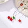 Picture of Brass Charms 18K Gold Plated Red Enamel Fruit
