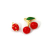 Picture of Brass Charms 18K Gold Plated Red Enamel Fruit