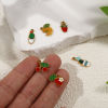 Picture of Eco-friendly PVD Vacuum Plating 304 Stainless Steel Flora Collection Charms 18K Gold Plated Pot Plant Enamel