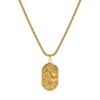 Picture of 18K Real Gold Plated Box Chain Oval Pendant Charm Necklace, 304 Stainless Steel 45cm(17.7") + 5cm(2"), Unisex, Clear Cubic Zirconia Exquisite Gift, Eco-friendly PVD Vacuum Plating