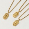 Picture of 18K Real Gold Plated Box Chain Oval Pendant Charm Necklace, 304 Stainless Steel 45cm(17.7") + 5cm(2"), Unisex, Clear Cubic Zirconia Exquisite Gift, Eco-friendly PVD Vacuum Plating