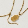 Picture of 18K Real Gold Plated Box Chain Oval Pendant Charm Necklace, 304 Stainless Steel 45cm(17.7") + 5cm(2"), Unisex, Clear Cubic Zirconia Exquisite Gift, Eco-friendly PVD Vacuum Plating