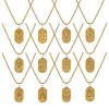 Picture of 18K Real Gold Plated Box Chain Oval Pendant Charm Necklace, 304 Stainless Steel 45cm(17.7") + 5cm(2"), Unisex, Clear Cubic Zirconia Exquisite Gift, Eco-friendly PVD Vacuum Plating