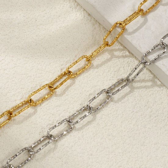 Image de Bracelets En Gros en 304 Acier Inoxydable, Chaîne de Trombone Respectueux de la Nature, Unisexe Élégant Minimaliste Cadeau Fournitures de Bijoux 1 Pièce