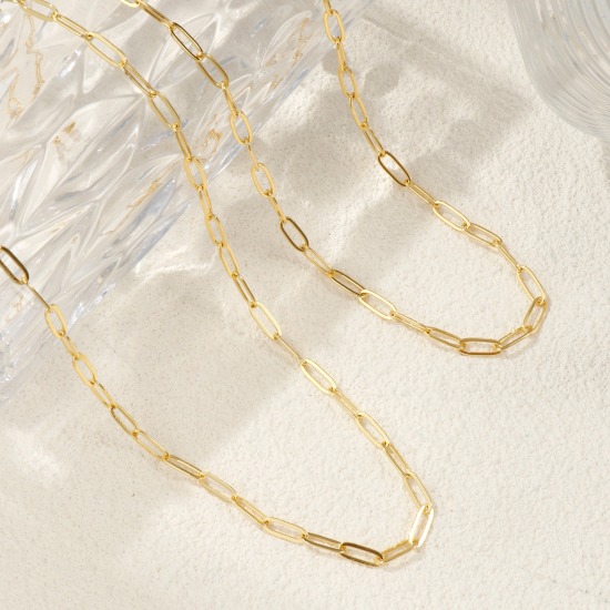 Image de 1 Pièce Colliers Chaîne de Trombone Exquis en Laiton Plaqué Or 18K