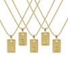 Picture of 18K Real Gold Plated Box Chain Rectangle Pendant Charm Necklace, Brass 45cm(17.7") + 5cm(2"), For Women, Message " A-Z " Minimalist Capital Alphabet Initial Letter Name Gift, Eco-friendly