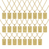 Picture of 18K Real Gold Plated Box Chain Rectangle Pendant Charm Necklace, Brass 45cm(17.7") + 5cm(2"), For Women, Message " A-Z " Minimalist Capital Alphabet Initial Letter Name Gift, Eco-friendly