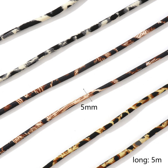 5 メートル テリレン ジュエリー ロープ 多色 ヒョウ柄パターン 5mm、 の画像