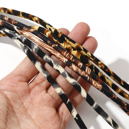5 メートル テリレン ジュエリー ロープ 多色 ヒョウ柄パターン 5mm、 の画像