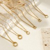Picture of Wholesale With Spring Ring Clasp Link Chain Charm Holder Necklace, 18K Real Gold Plated 304 Stainless Steel, Eco-friendly PVD Vacuum Plating Exquisite Minimalist Gift Jewelry For Retailer
