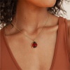Picture of 18K Real Gold Plated Ladybug Animal Pendant Charm Necklace, 304 Stainless Steel For Women, Insect Natural Pastoral Gift, Eco-friendly PVD Vacuum Plating