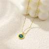 Picture of 18K Real Gold Plated Bamboo Chain Pendant Charm Necklace, Brass 45cm(17.7") + 5cm(2"), For Women, Enamel Retro Geometric Gift, Eco-friendly