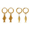 Picture of Eco-friendly PVD Vacuum Plating Stylish Ocean Jewelry 18K Gold Plated 304 Stainless Steel Fish Animal 3D Hoop Earrings For Women Gift
