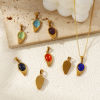 Picture of Eco-friendly PVD Vacuum Plating 304 Stainless Steel Charm Pendant 18K Real Gold Plated Drop Cat's Eye Imitation 28mm x 11mm